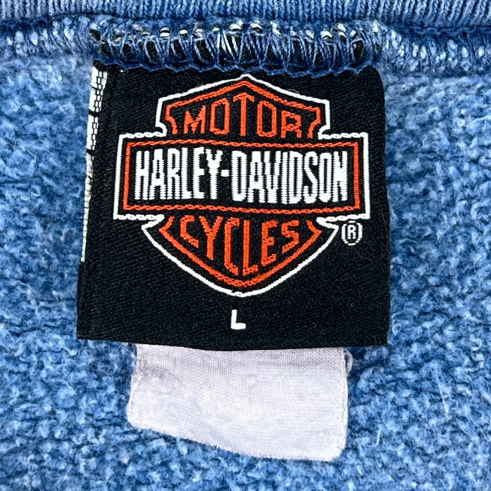 Harley Davidson Daytona Beach Florida Eagle Graphic Sweatshirt Blue Mens Large - Picture 2 of 6